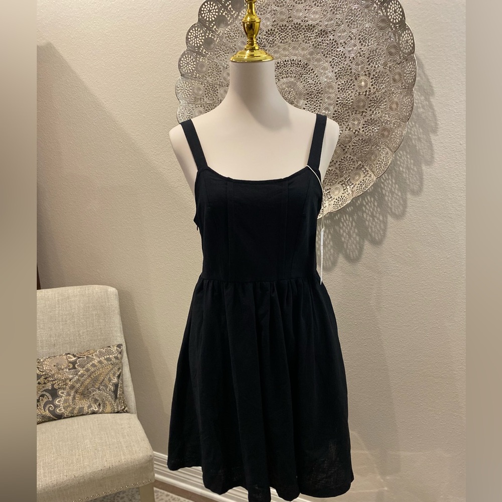 Black Sleeveless Fit-and-Flare Dress